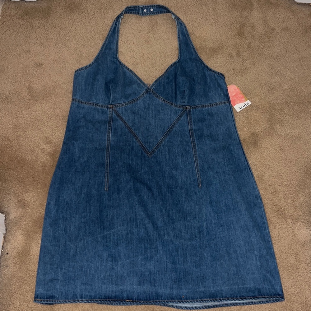 Arula Denim Halter Dress